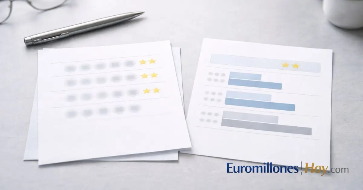 Esquema visual de las categorías de premios de Euromillones según números y estrellas