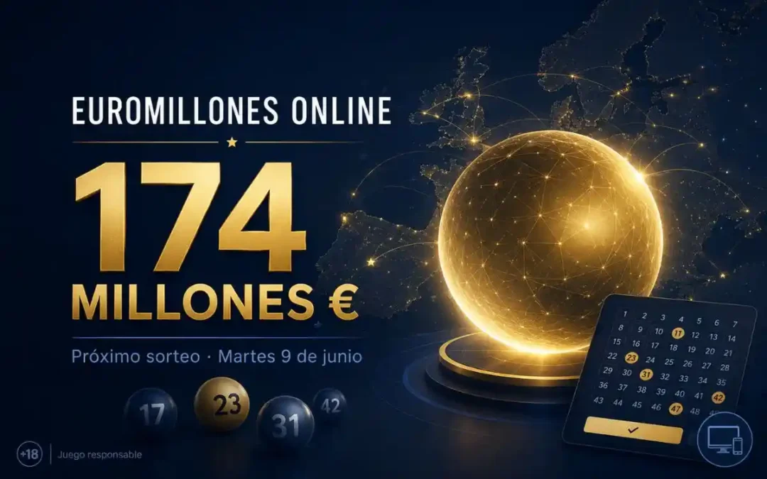 Jugar Euromillones online: bote de 174 millones para el martes 9 de junio de 2026